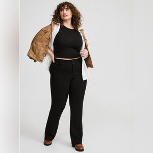 Torrid Trouser Boot Studio Luxe Ponte Mid-Rise Black Pants Plus Size 26